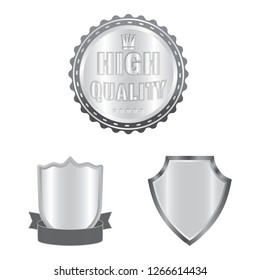 Vector design of emblem and badge icon. Collection of emblem and sticker stock symbol for web.