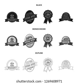 Vector design of emblem and badge icon. Collection of emblem and sticker vector icon for stock.