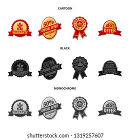 Vector design of emblem and badge icon. Collection of emblem and sticker vector icon for stock.
