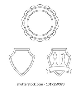 Vector design of emblem and badge icon. Set of emblem and sticker vector icon for stock.
