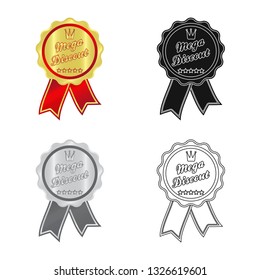 Vector design of emblem and badge icon. Set of emblem and sticker vector icon for stock.