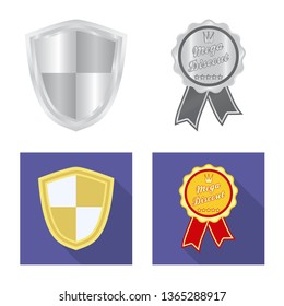 Vector design of emblem and badge icon. Collection of emblem and sticker vector icon for stock.