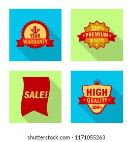 Vector design of emblem and badge logo. Collection of emblem and sticker stock symbol for web.
