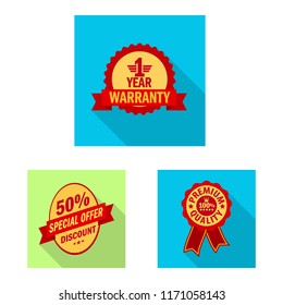 Vector design of emblem and badge logo. Set of emblem and sticker stock symbol for web.
