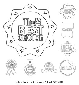 Vector design of emblem and badge logo. Set of emblem and sticker stock vector illustration.