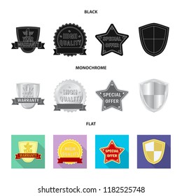 Vector design of emblem and badge logo. Collection of emblem and sticker vector icon for stock.