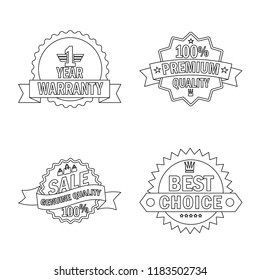 Vector design of emblem and badge logo. Collection of emblem and sticker stock vector illustration.