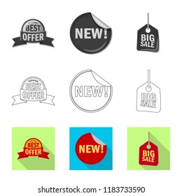 Vector design of emblem and badge logo. Collection of emblem and sticker stock vector illustration.