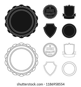 Vector design of emblem and badge logo. Set of emblem and sticker vector icon for stock.