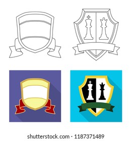 Vector design of emblem and badge logo. Collection of emblem and sticker vector icon for stock.