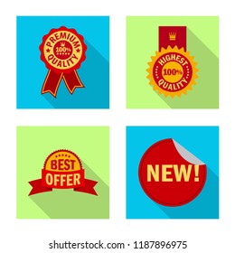 Vector design of emblem and badge logo. Collection of emblem and sticker stock symbol for web.