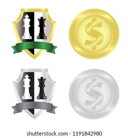 Vector design of emblem and badge logo. Collection of emblem and sticker stock symbol for web.