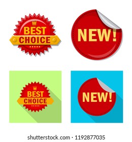 Vector design of emblem and badge logo. Set of emblem and sticker stock vector illustration.
