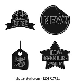 Vector design of emblem and badge logo. Set of emblem and sticker stock vector illustration.