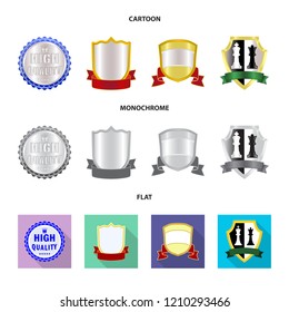 Vector design of emblem and badge logo. Set of emblem and sticker vector icon for stock.