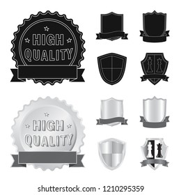 Vector design of emblem and badge logo. Collection of emblem and sticker stock symbol for web.