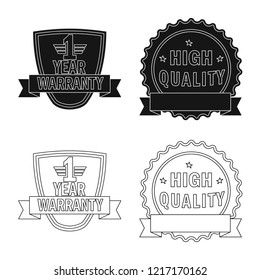 Vector design of emblem and badge logo. Set of emblem and sticker stock vector illustration.