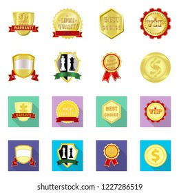 Vector design of emblem and badge logo. Set of emblem and sticker stock vector illustration.