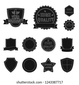 Vector design of emblem and badge logo. Set of emblem and sticker vector icon for stock.