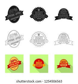 Vector design of emblem and badge logo. Collection of emblem and sticker stock vector illustration.