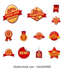 Vector design of emblem and badge logo. Collection of emblem and sticker stock symbol for web.