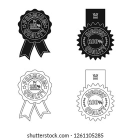 Vector design of emblem and badge logo. Collection of emblem and sticker stock symbol for web.