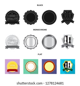 Vector design of emblem and badge logo. Collection of emblem and sticker stock symbol for web.