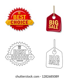 Vector design of emblem and badge logo. Set of emblem and sticker vector icon for stock.