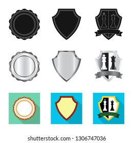 Vector design of emblem and badge logo. Set of emblem and sticker stock vector illustration.