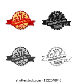 Vector design of emblem and badge logo. Collection of emblem and sticker vector icon for stock.