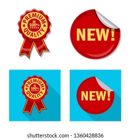 Vector design of emblem and badge logo. Collection of emblem and sticker vector icon for stock.