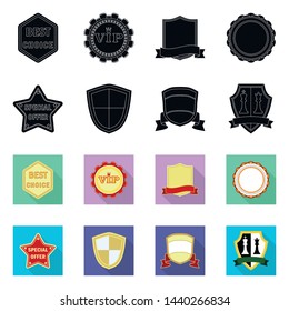 Vector design of emblem and badge logo. Set of emblem and sticker stock symbol for web.