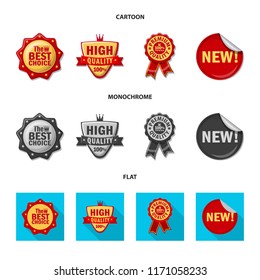 Vector design of emblem and badge sign. Set of emblem and sticker stock vector illustration.