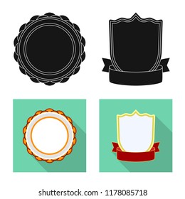 Vector design of emblem and badge sign. Set of emblem and sticker stock vector illustration.