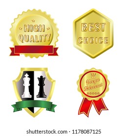 Vector design of emblem and badge sign. Set of emblem and sticker vector icon for stock.