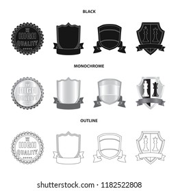 Vector design of emblem and badge sign. Set of emblem and sticker stock vector illustration.