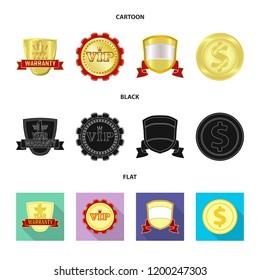 Vector design of emblem and badge sign. Collection of emblem and sticker stock vector illustration.