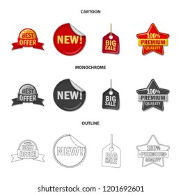 Vector design of emblem and badge sign. Collection of emblem and sticker vector icon for stock.