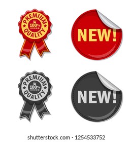 Vector design of emblem and badge sign. Set of emblem and sticker vector icon for stock.
