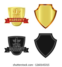 Vector design of emblem and badge sign. Set of emblem and sticker stock symbol for web.