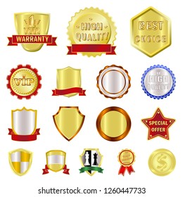 Vector design of emblem and badge sign. Set of emblem and sticker vector icon for stock.