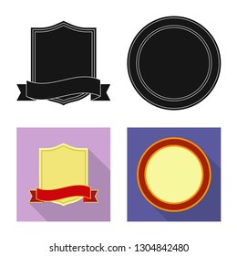 Vector design of emblem and badge sign. Collection of emblem and sticker vector icon for stock.