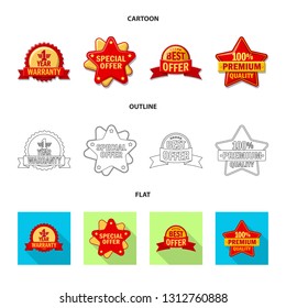 Vector design of emblem and badge sign. Collection of emblem and sticker stock symbol for web.