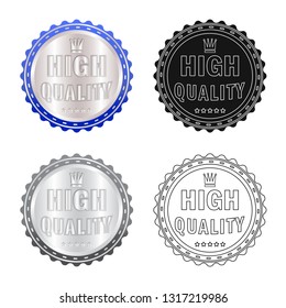 Vector design of emblem and badge sign. Collection of emblem and sticker stock symbol for web.