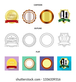 Vector design of emblem and badge sign. Collection of emblem and sticker vector icon for stock.