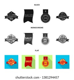 Vector design of emblem and badge sign. Collection of emblem and sticker stock vector illustration.
