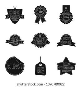 Vector design of emblem and badge sign. Collection of emblem and sticker stock vector illustration.