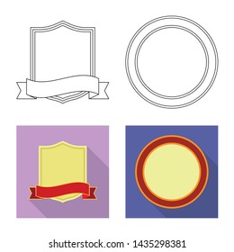 Vector design of emblem and badge sign. Collection of emblem and sticker stock symbol for web.