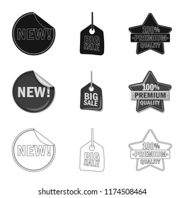 Vector design of emblem and badge symbol. Collection of emblem and sticker vector icon for stock.