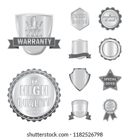 Vector design of emblem and badge symbol. Collection of emblem and sticker vector icon for stock.